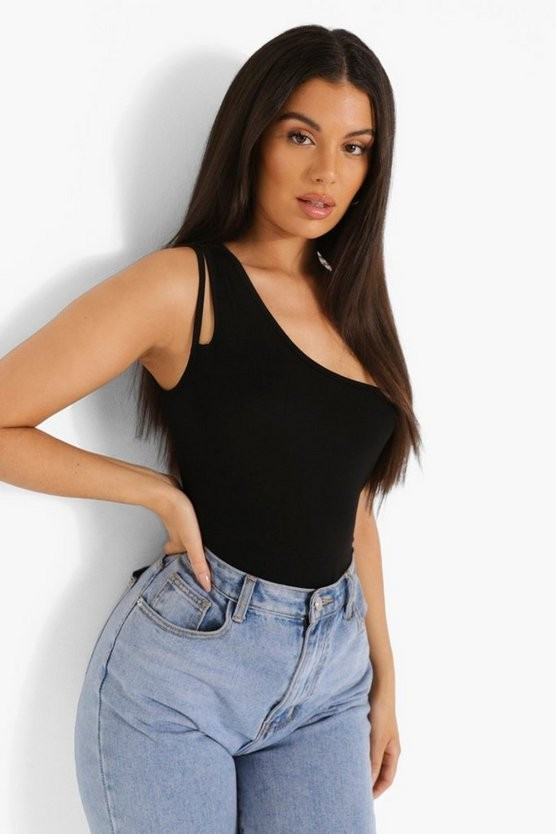One Shoulder Strap Detail Bodysuit | Boohoo.com (US & CA)