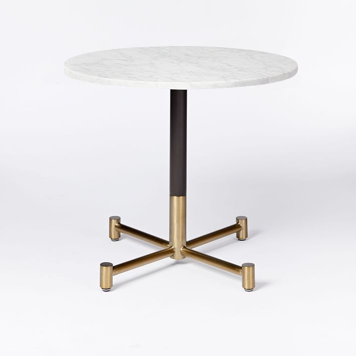 White Marble Round Bistro Table - Branch Base | West Elm (US)