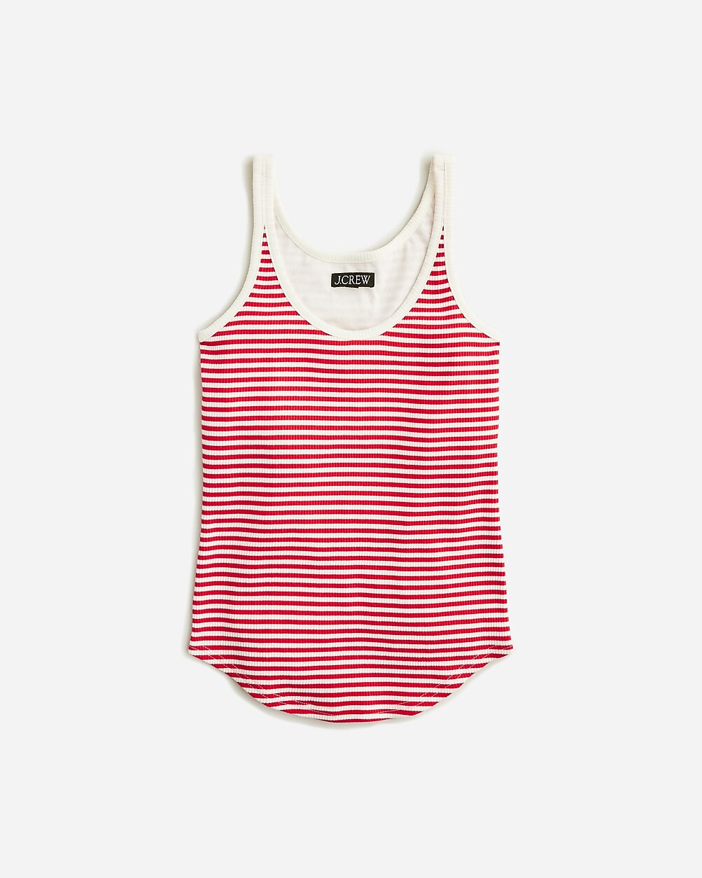 Vintage rib shelf-bra tank top in stripe | J. Crew US