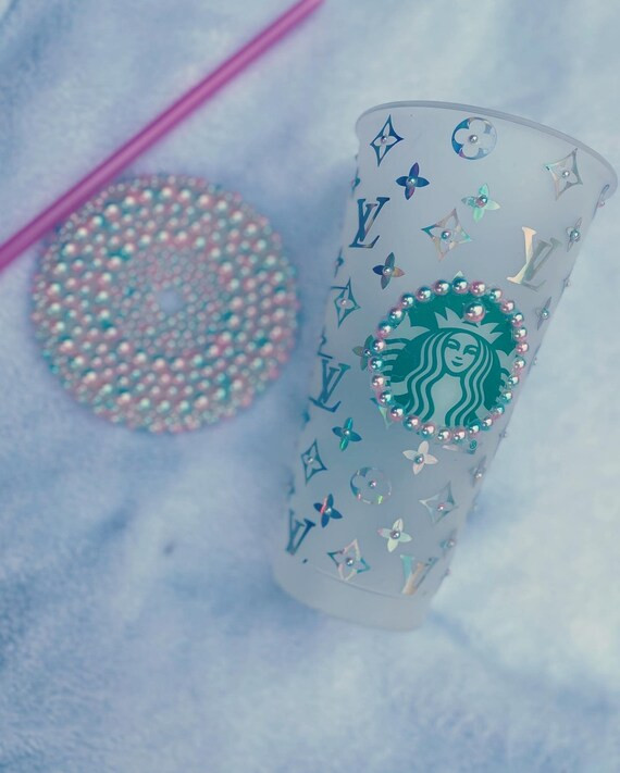 LV Inspired pearl Starbucks cup | Etsy (US)