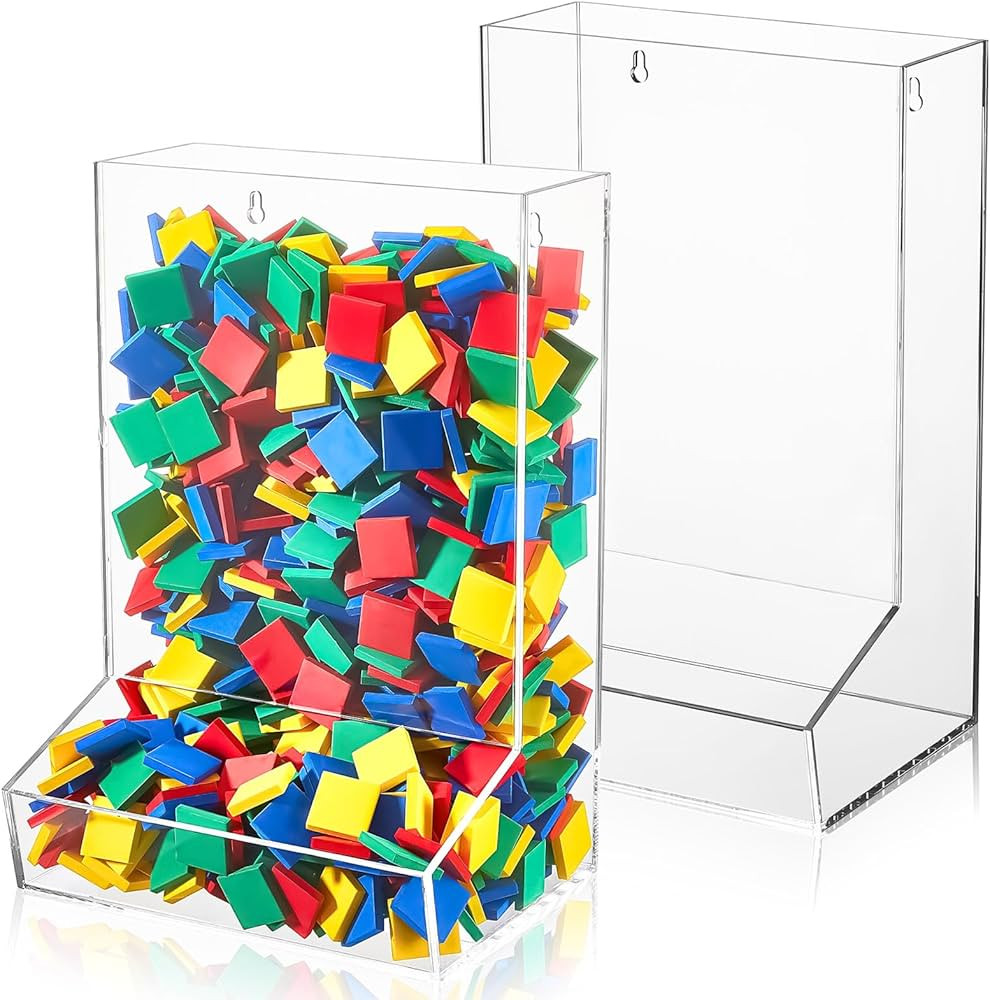 Barydat 2 Pcs Acrylic Wall Organizer Hanging Acrylic Wall Dispenser Clear Storage Bins for Organi... | Amazon (US)
