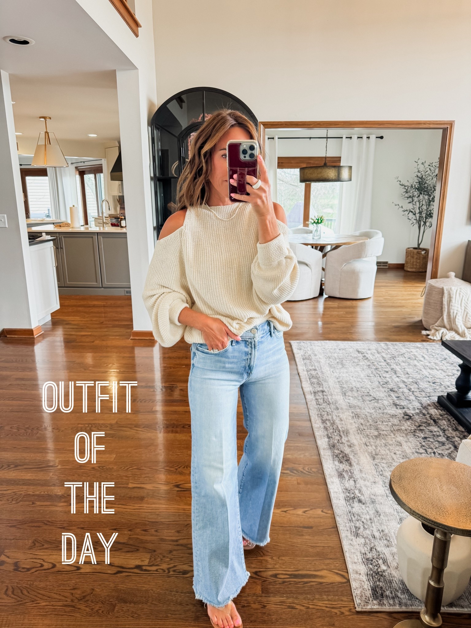 Shoulder cut out sweater. 
Linking 2 recent fav sweaters. 
Small here. 
XS in yellow 

#LTKgrwm #LTKmomlife