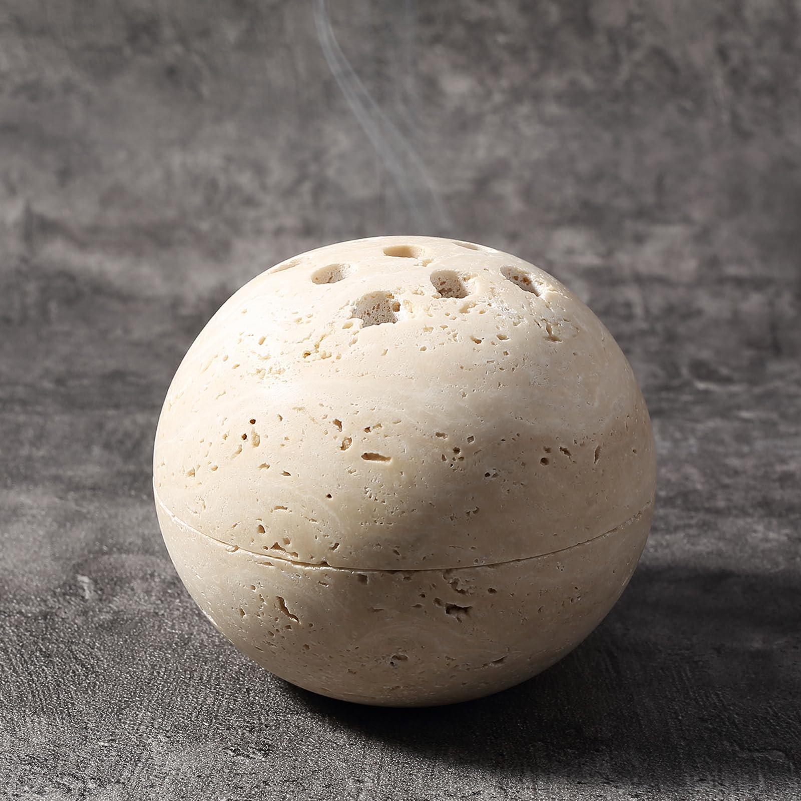 Koville Natural Travertine Incense Burner, Stone Incense Holder for Cone/Balsam Fir/Palo Santo/Sa... | Amazon (US)