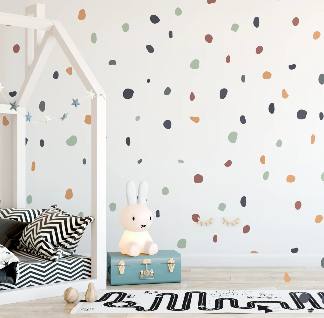Modern Boho Chic Polka Dot Stickers Wall Decals For Kids Rooms Nursery Childrens Wall Art Vinyl S... | Etsy (US)