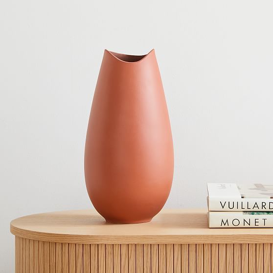 Open Box: Organic Ceramic Vases, Large Vase, Terracotta, Ceramic | West Elm (US)