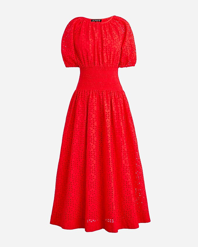 Provence smocked-waist midi dress in eyelet | J. Crew US