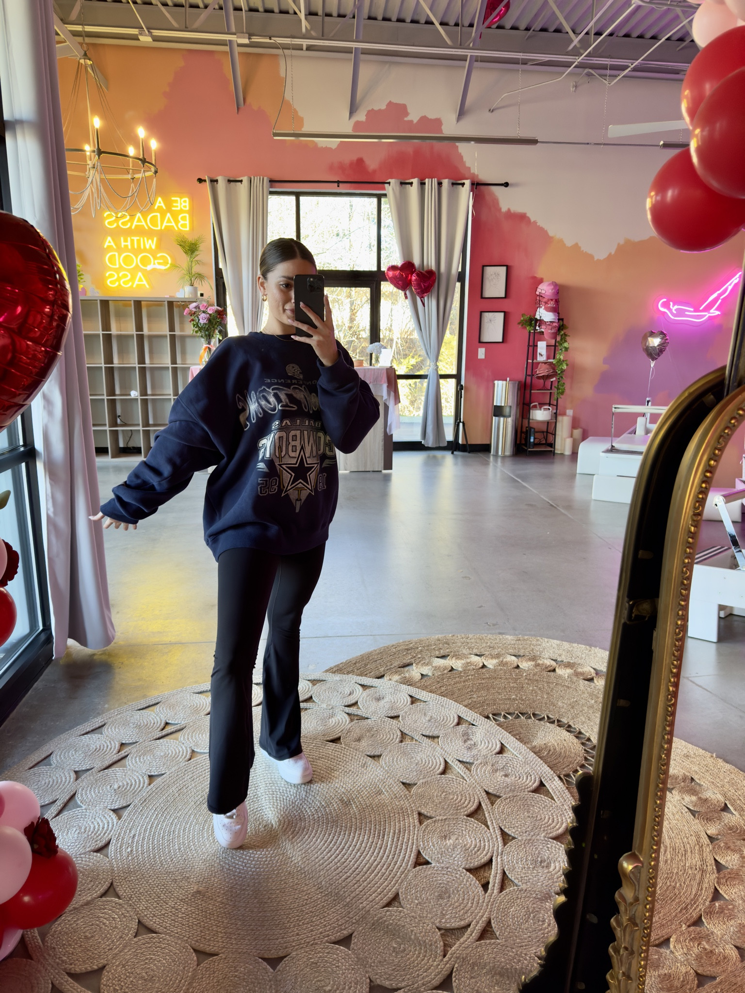 As a Pilates teacher comfort is key 🔑 big love for oversized Abercrombie sweatshirts and comfy pants *they are on sale btw*
Sweatshirt:XL
pants: S 

#LTKfitness #LTKsalealert #LTKworkwear