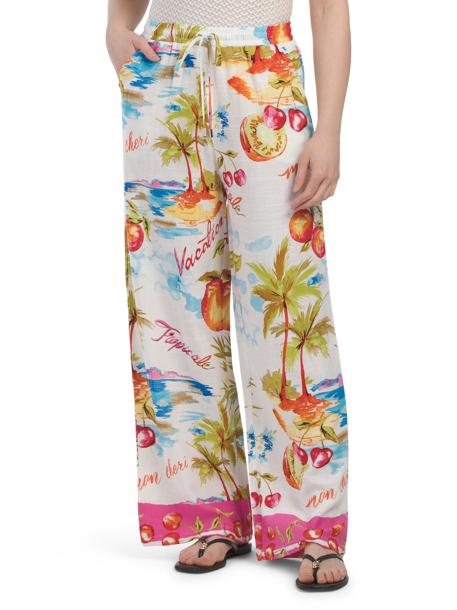 Linen Blend Cover-up Nalani Wide Leg Pants | Designer Clothing | Marshalls | Marshalls