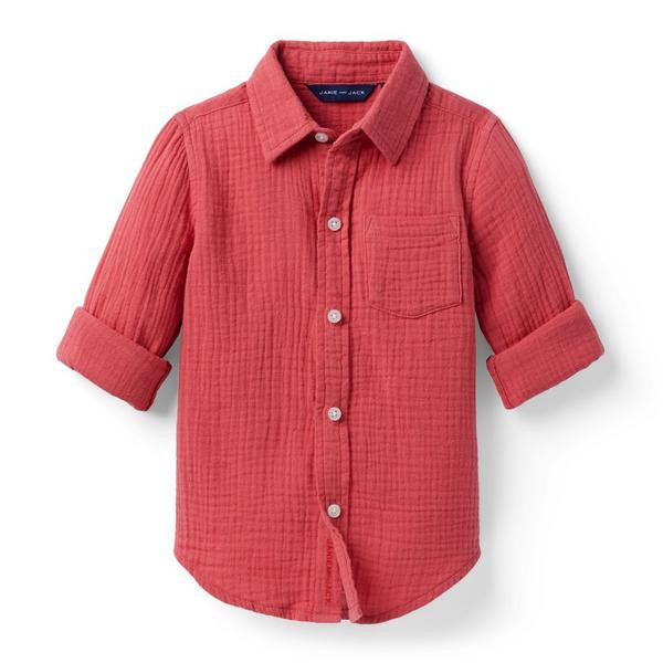 Gauze Roll-Cuff Shirt | Janie and Jack