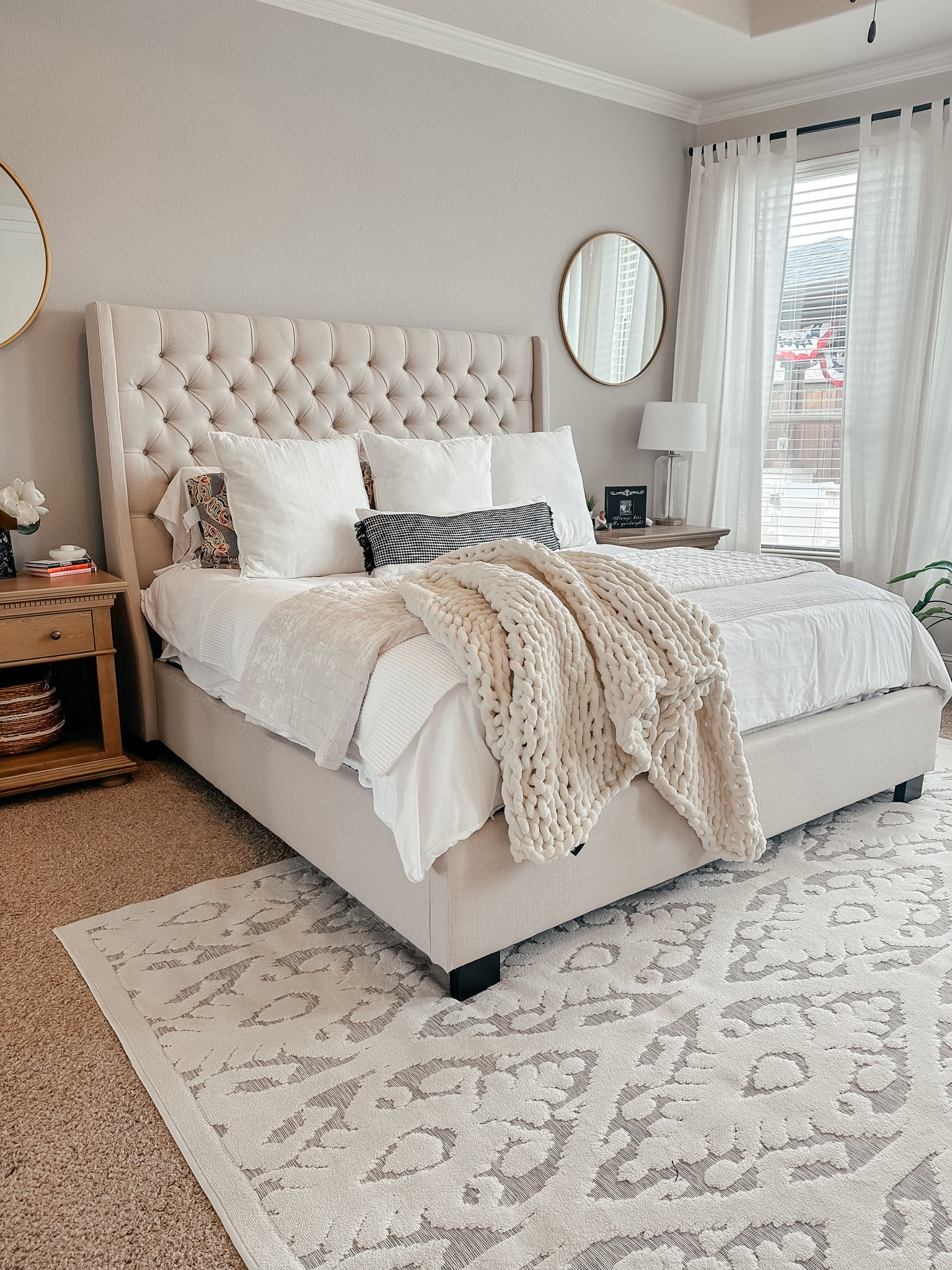 Neutral bedroom favorites. Bedding. Bedroom furniture. Neutral. Chunky blanket. Velvet bedding. Indoor outdoor rug  

#LTKHome #LTKFamily #LTKSaleAlert