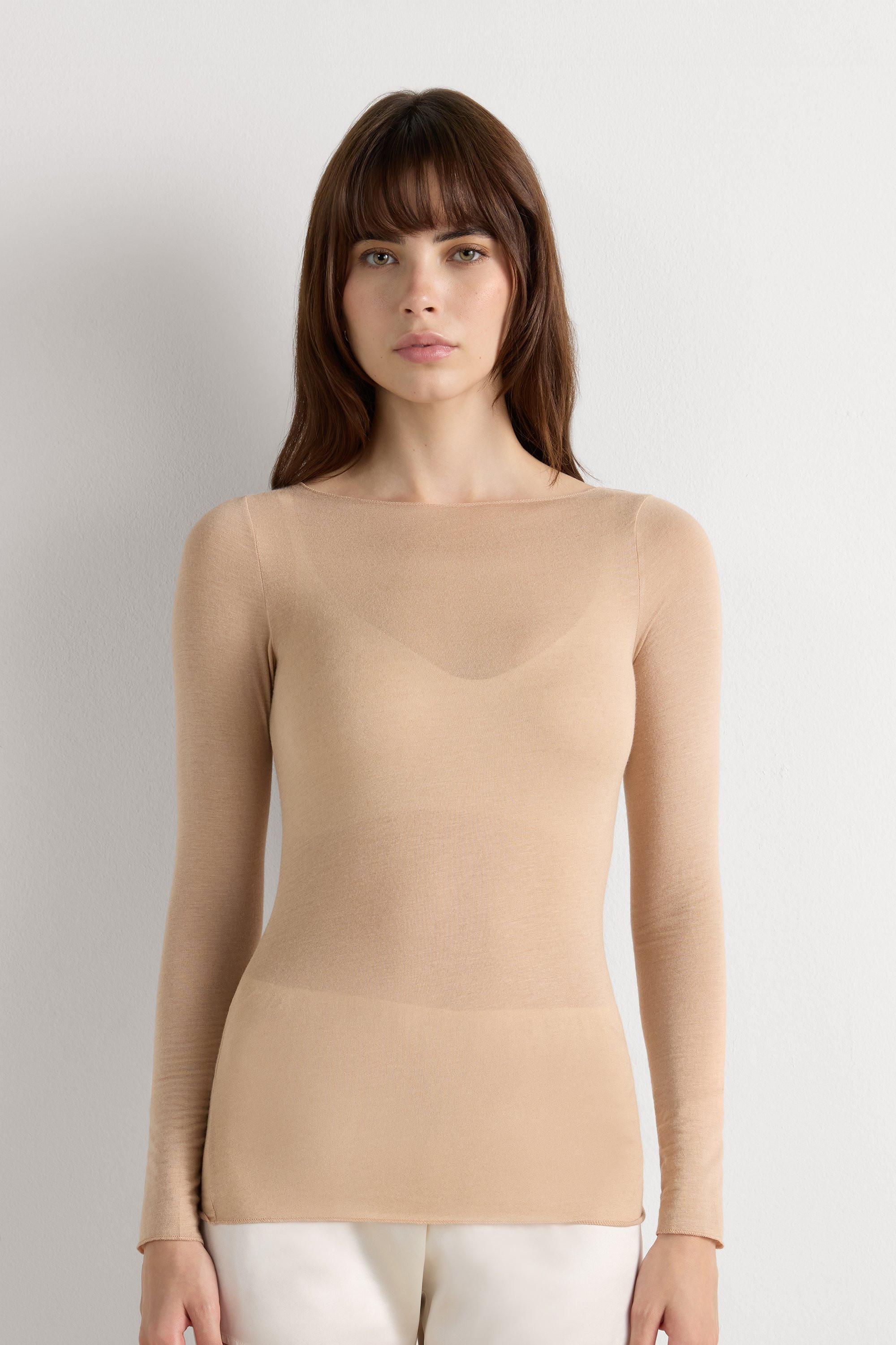 Sheer Cashmere Boat Neck Shirt | Intimissimi | Intimissimi (US)