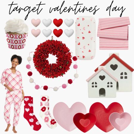 Target Valentine’s Day! 
Runner
Garland 
Heart plates
Heart bowls
Red wreath
Heart socks 
Pajamas 

#LTKstyletip #LTKhome #LTKFind