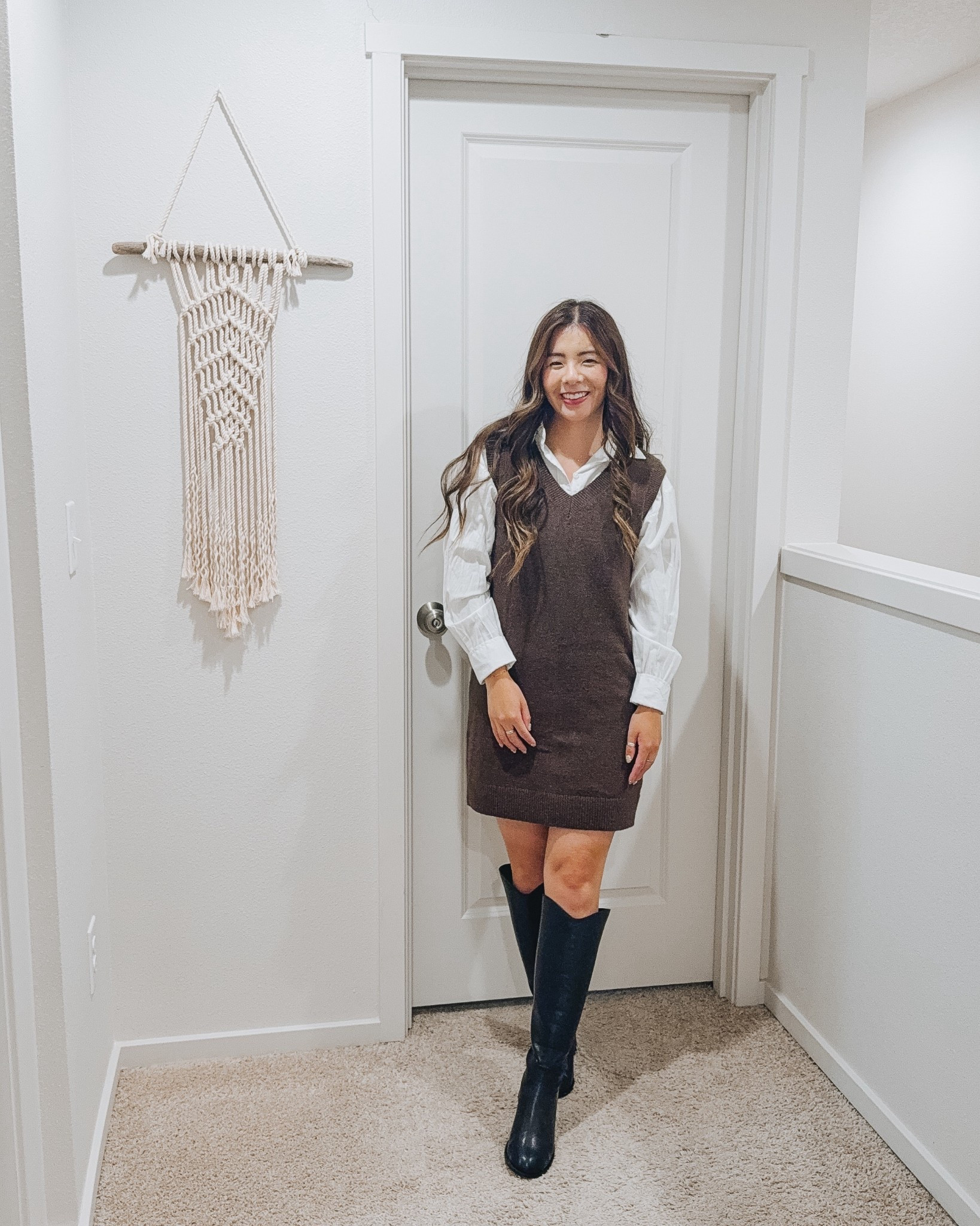 Wearing a size small petite in the sweater dress in color Earthen from Old Navy 

#LTKWorkwear #LTKSeasonal #LTKautumn