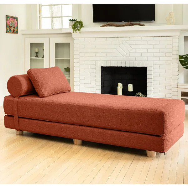 Jaxx Avida Daybed - Fold Out Queen Sleeper - Premium Boucle: Sleek and Modern Lounge for Relaxing... | Bed Bath & Beyond