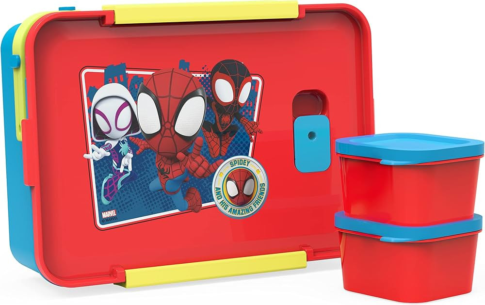 Zak Designs Spidey And His Amazing Friends Reusable Plastic Bento Box with Leak-Proof Seal, Carry... | Amazon (US)