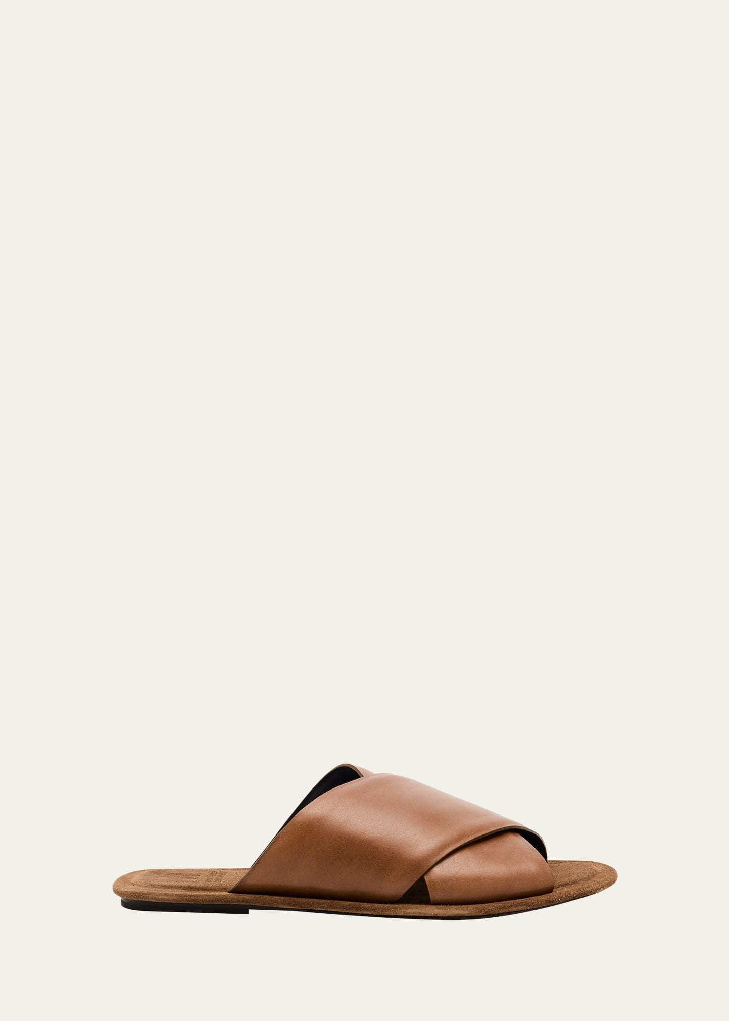 Brunello Cucinelli Leather Crisscross Slide Sandals | Bergdorf Goodman