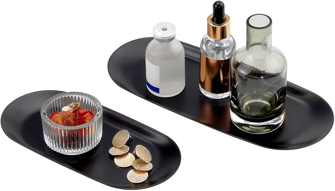 FREELOVE Metal Serving Tray for Towel, Decorative Platters and Trays for Perfume Jewelry Comestic... | Amazon (US)
