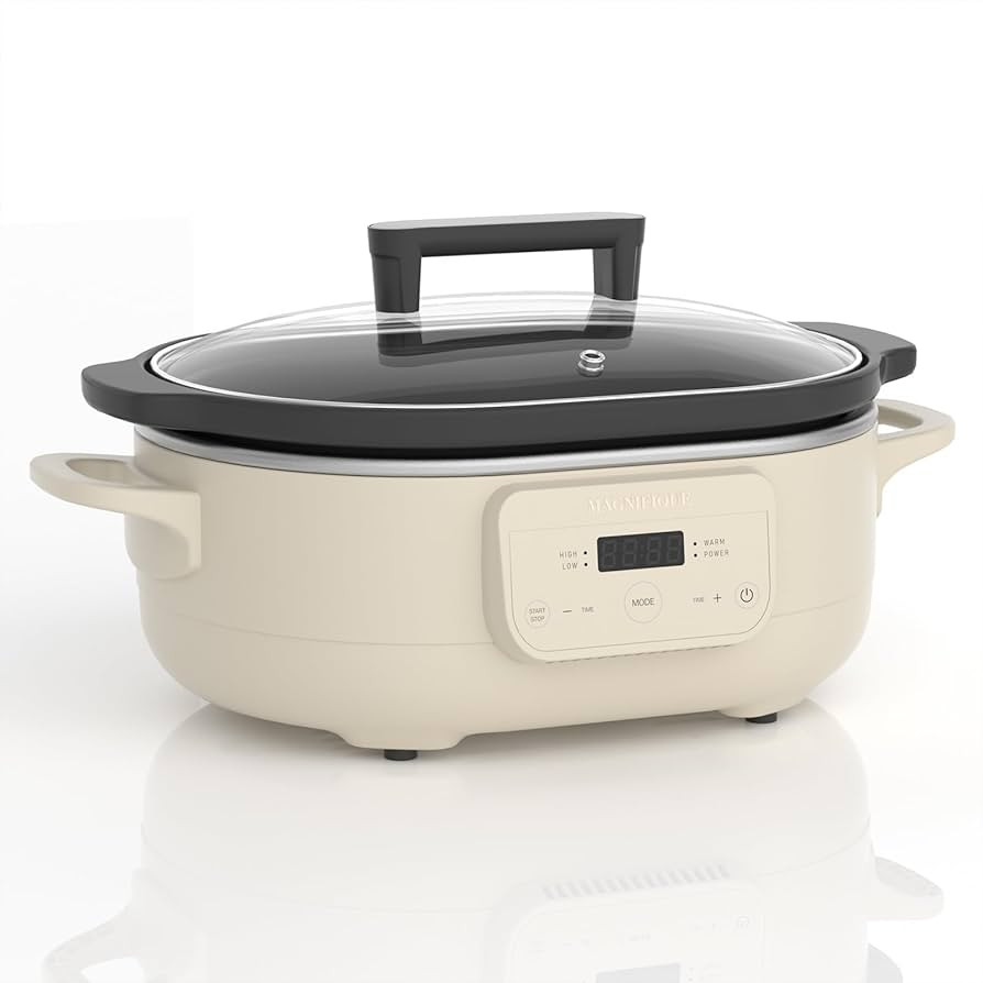 MAGNIFIQUE 6 Quart Programmable Slow Cooker Removable Healthy Nonstick Pot - Small Kitchen Applia... | Amazon (US)