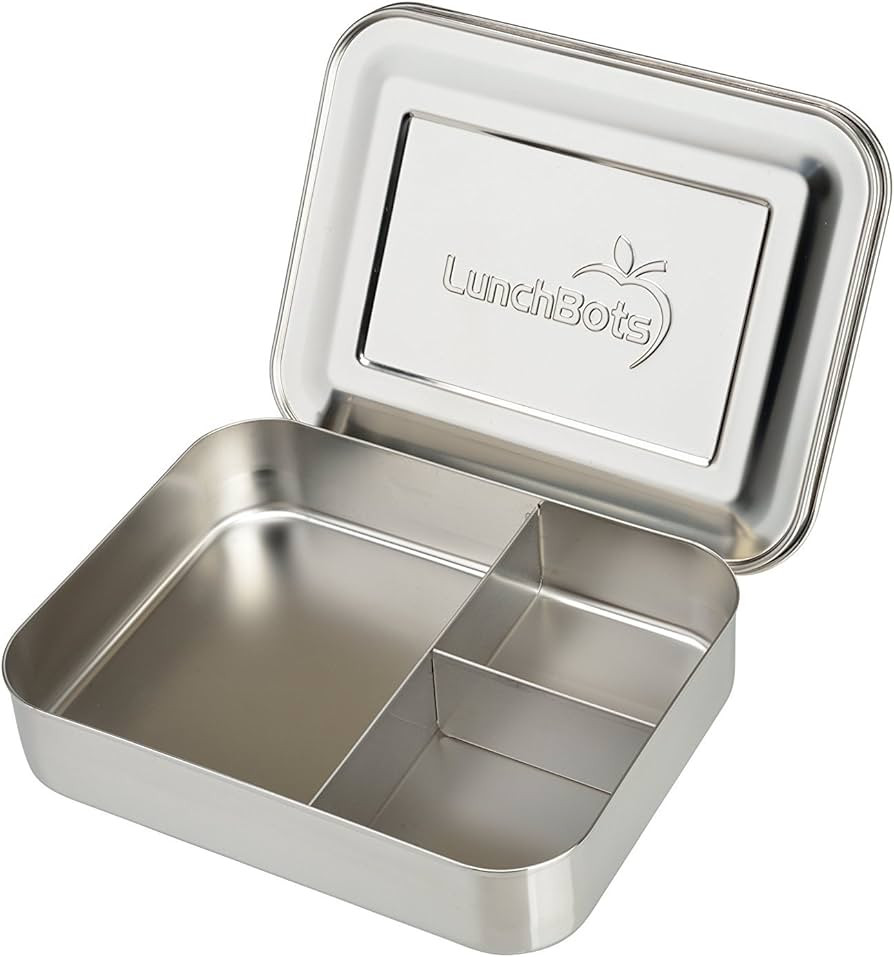 LunchBots Large Trio Stainless Steel Lunch Container -Three Section Design for Sandwich and Two S... | Amazon (US)