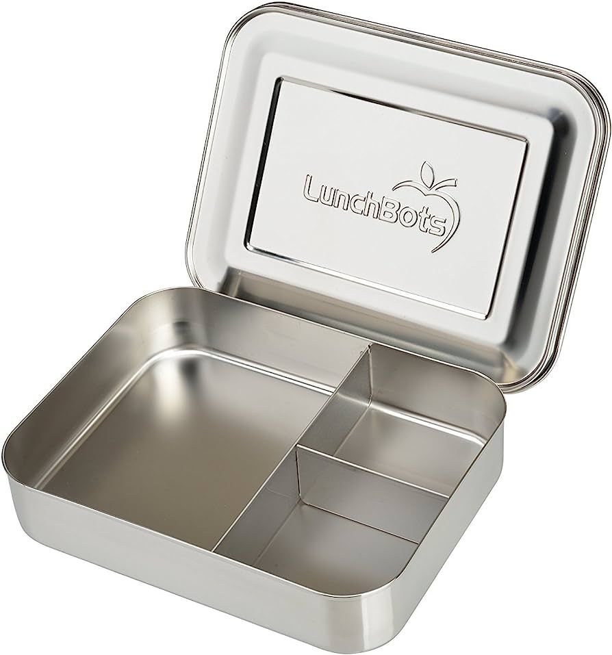 LunchBots Large Trio Stainless Steel Lunch Container -Three Section Design for Sandwich and Two S... | Amazon (US)