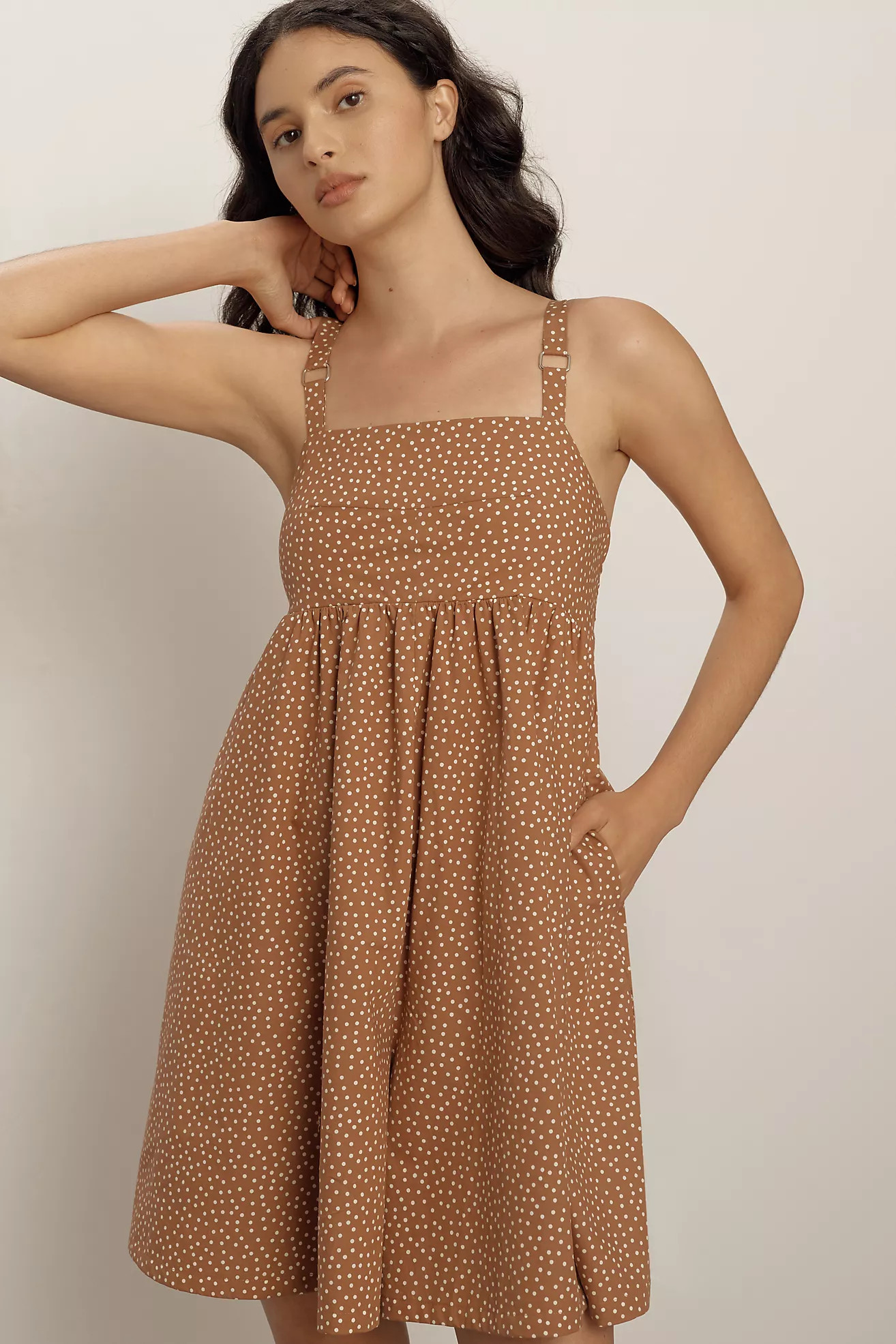 Maeve Sleeveless Square-Neck Babydoll Romper | Anthropologie (US)