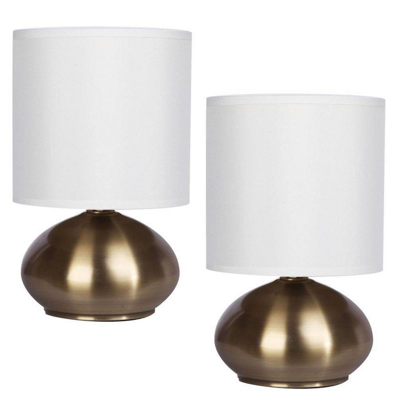 9.25" 2pk Matching Small Touch Table Lamp Set Gold - Cresswell Lighting | Target