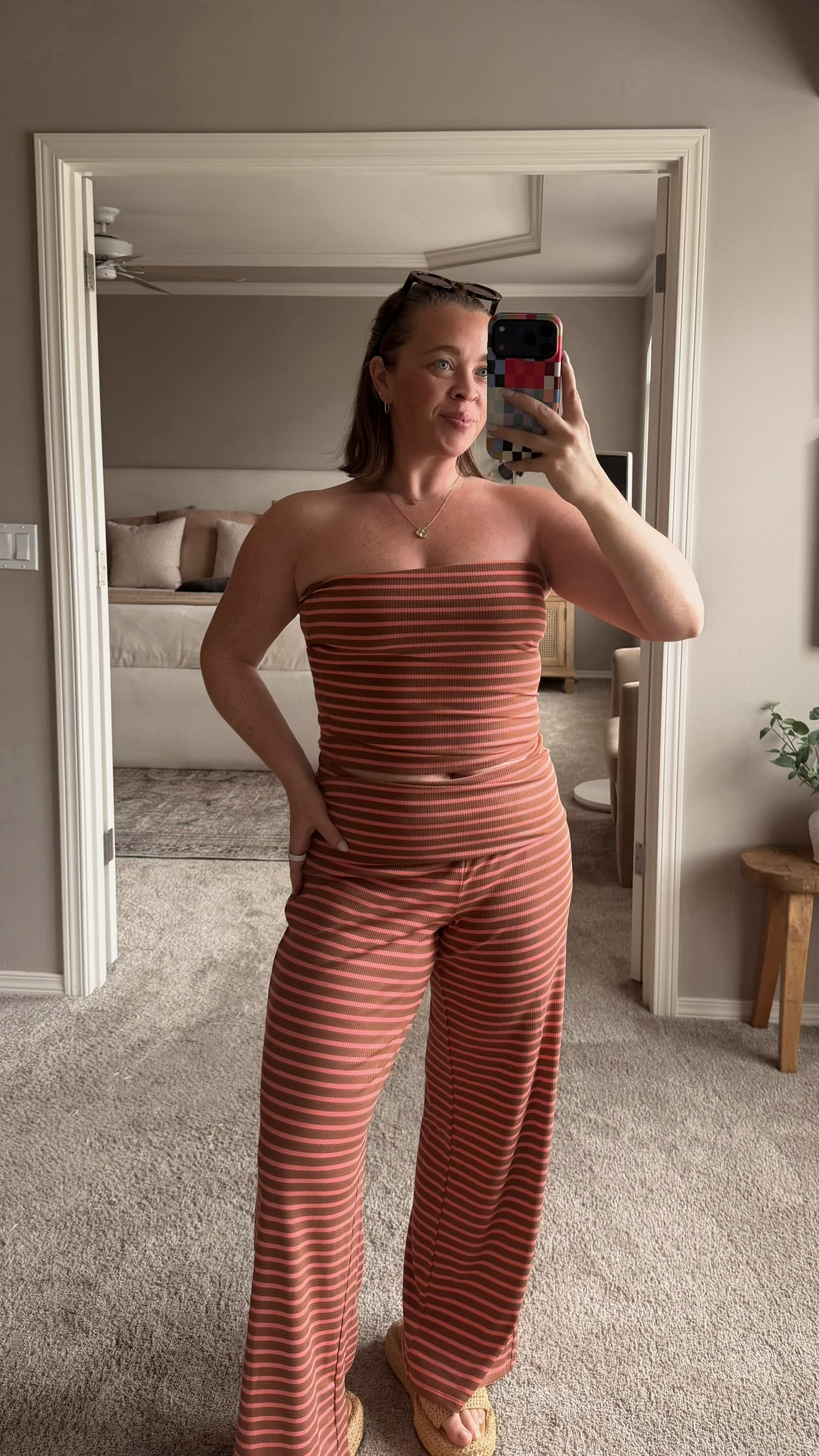 Spring Outfit of the Day | Cute Matching Set | Wearing a size medium in the top and bottoms 🌸 Size 10 | M/L | 5'4" 

 #LTKootd #LTKMidsize