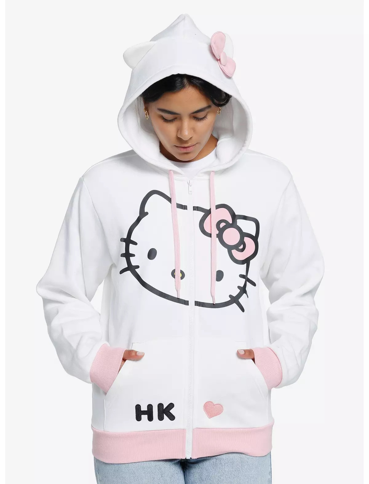 Hello Kitty 3D Ears Girls Hoodie | Hot Topic | Hot Topic