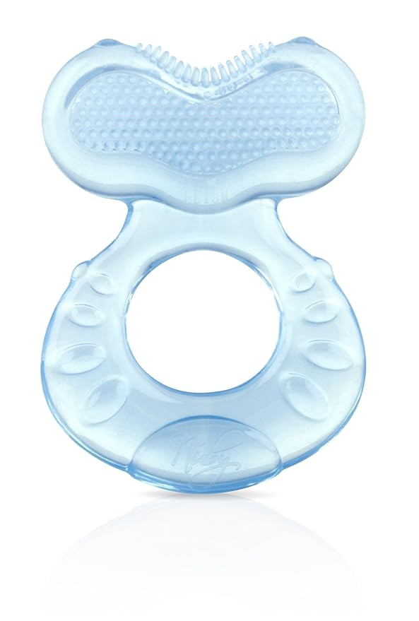 Nuby Silicone Teethe-eez Teether with Bristles, Includes Hygienic Case, Blue | Amazon (US)