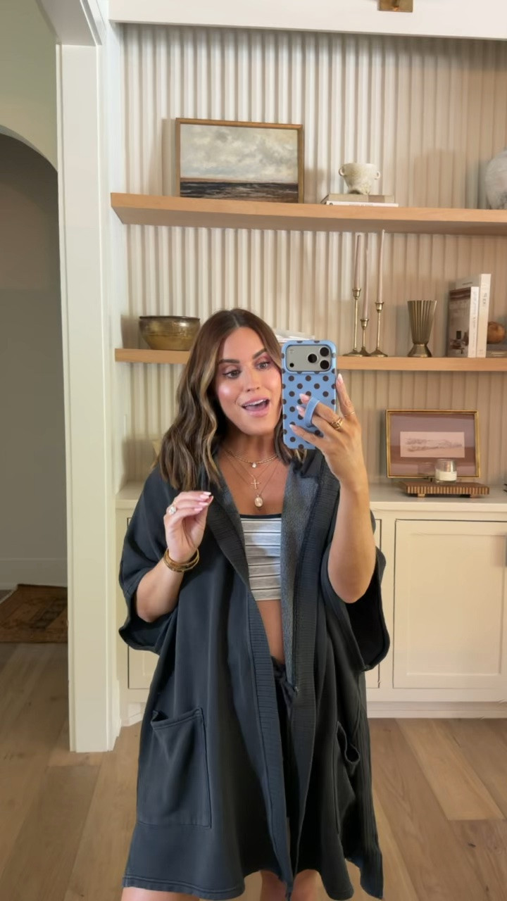 30% off select Aerie loungewear this weekend- includes these shorts & bra top! I ordered several sets and comfy staples to have for postpartum days. But also all great for comfy travel outfits, school pickup, lounging this fall/winter, etc! 

I’m wearing small in both the bra & shorts, and xs/small in the hooded fleece cape.

#LTKBump #LTKSaleAlert #LTKActive