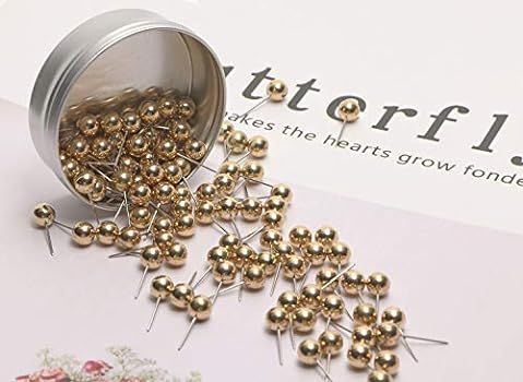 Tupalizy 100PCS 1/4 Inch Small Round Head Map Tacks Pins for Home Office Bulletin Cork Board Use and | Amazon (US)