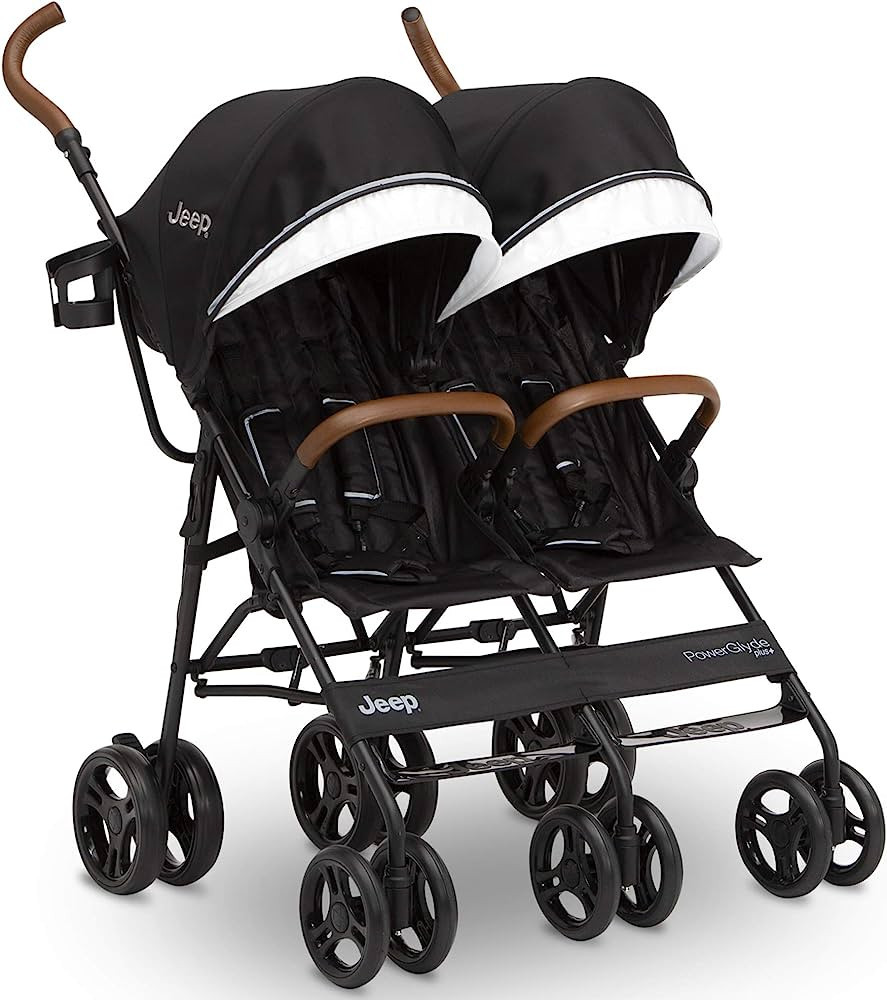 Jeep PowerGlyde Plus Side x Side Double Stroller by Delta Children, Black | Amazon (US)