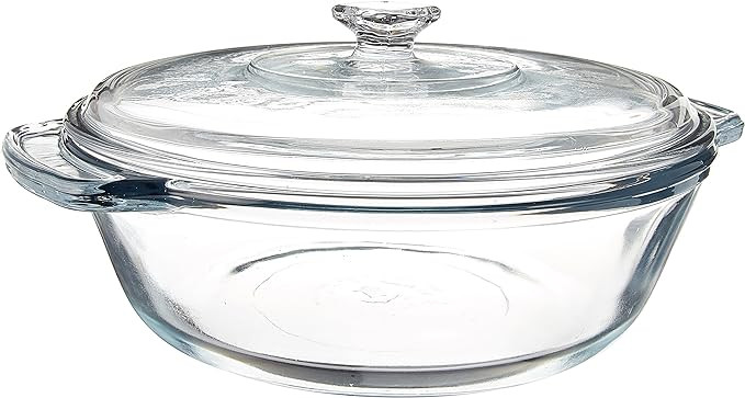 Anchor Hocking 2 Quart Round Glass Casserole Baking Dish, Medium | Amazon (US)