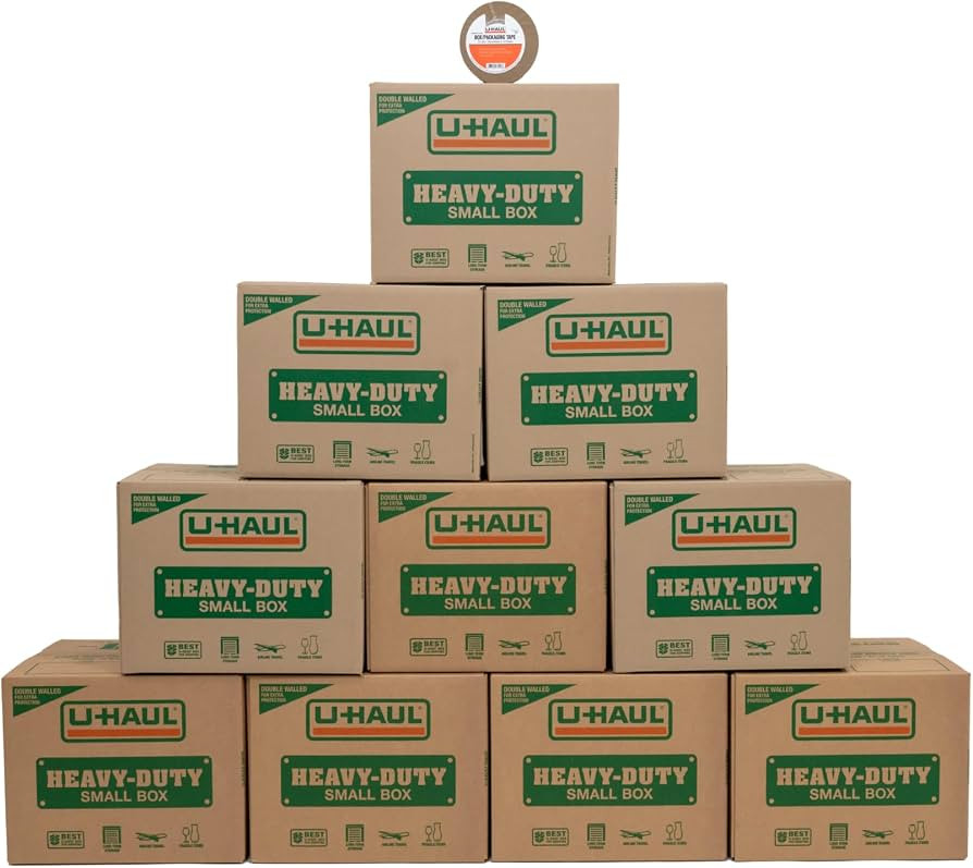 11-Piece U-Haul Small Heavy-Duty Double Wall Moving & Shipping Boxes - Pack of 10 Boxes with Hand... | Amazon (US)
