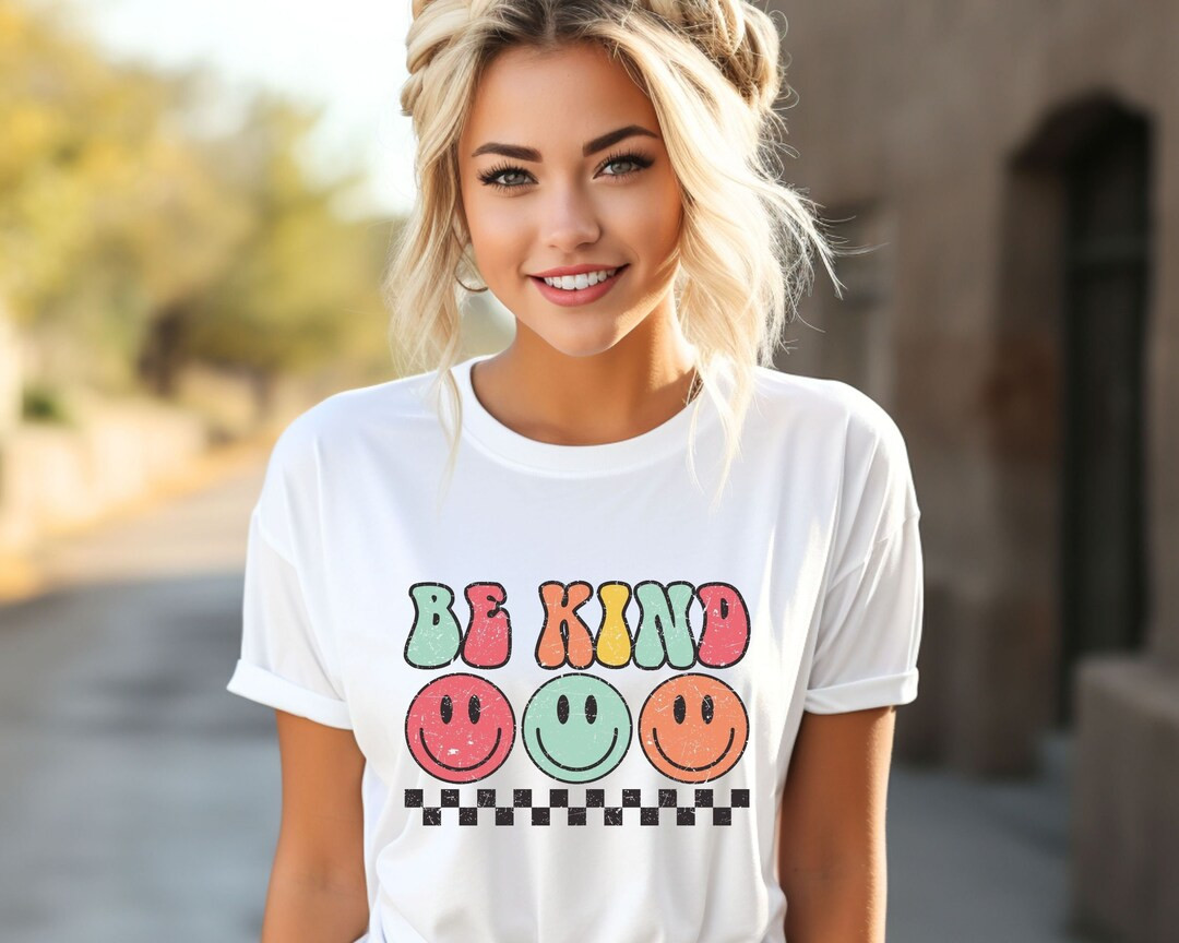 Positive Shirt, Retro Be Kind Shirt, Be Kind Shirt, Smiley Face Shirt, Boho Kindness Shirt, Boho ... | Etsy (US)