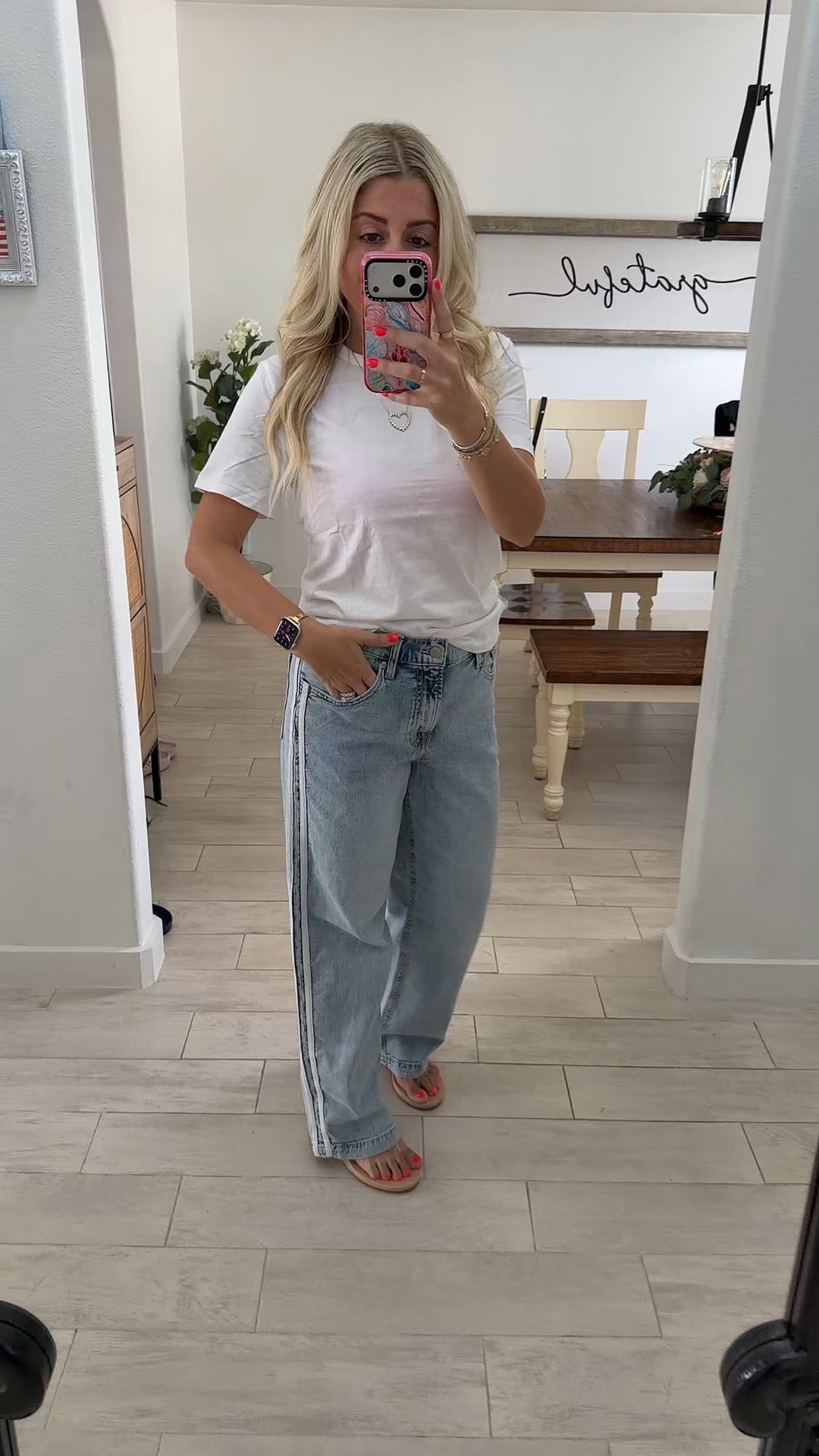 Everyday outfit on sale! 
White tee small
Jeans 27 short
Sandals tts and comfy

#LTKootd #LTKSaleAlert