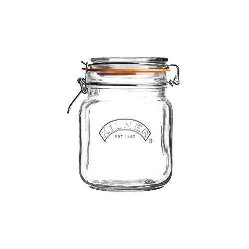Kilner Square Clip Top Jar 1L (1000ml) Airtight Glass Jar for Pickling Vegetables Preserving Chutneys Storing Coffee Beans Nuts Pasta Dry Foods | Amazon (US)