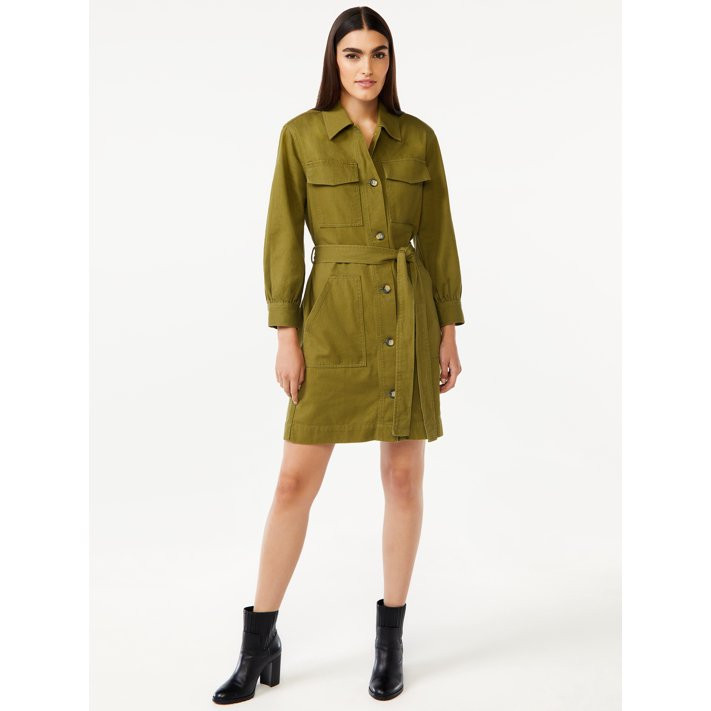 Free Assembly Women's Belted Utility Mini Dress - Walmart.com | Walmart (US)