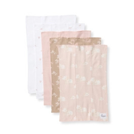 Whimsical Floral Organic Cotton Burp Cloths 5 Pack | Burts Bees Baby