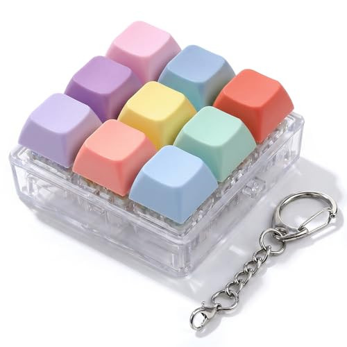 Keyboard Fidget Toy, Keyboard Fidget Keychain 9-in-1 Keyboards Decompression Button Finger Clicker Toys, Sensory Fun Toys Button Stress Relief Fidgets Gifts to Relieve Stress and Pass Time for Adults | Amazon (US)