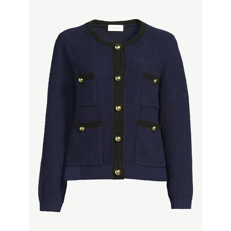Free Assembly Women's Patch Pocket Cardigan Sweater, Midweight, Sizes XS-XXL | Walmart (US)