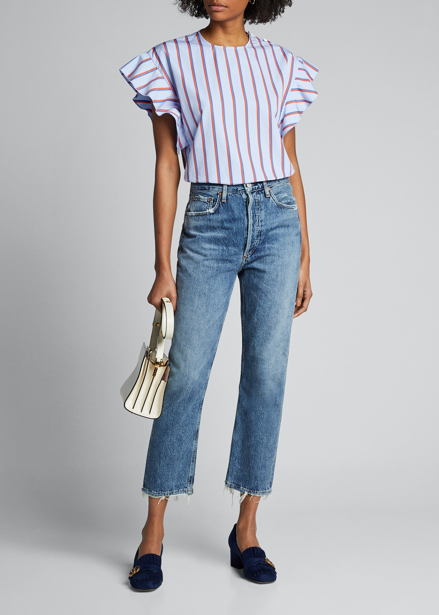 AGOLDE Riley High-Rise Straight Crop Jeans | Bergdorf Goodman