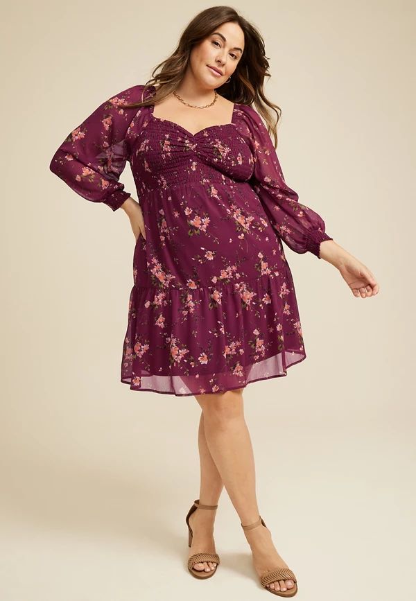 Plus Size Arbor Floral Smocked Dress | Maurices