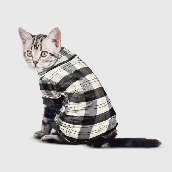 Holiday Plaid Flannel Dog and Cat Matching Family Pajamas - White - Wondershop™ | Target