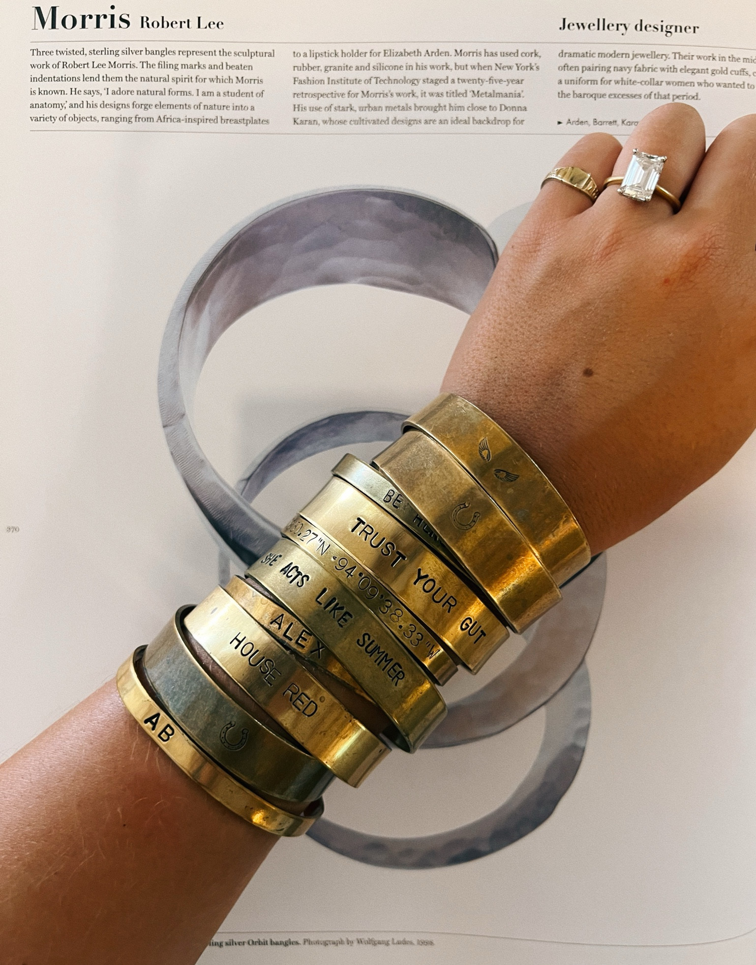 Stacked up with cuffs from ALEX’S 🌐 #customjewelry #affordablegifts