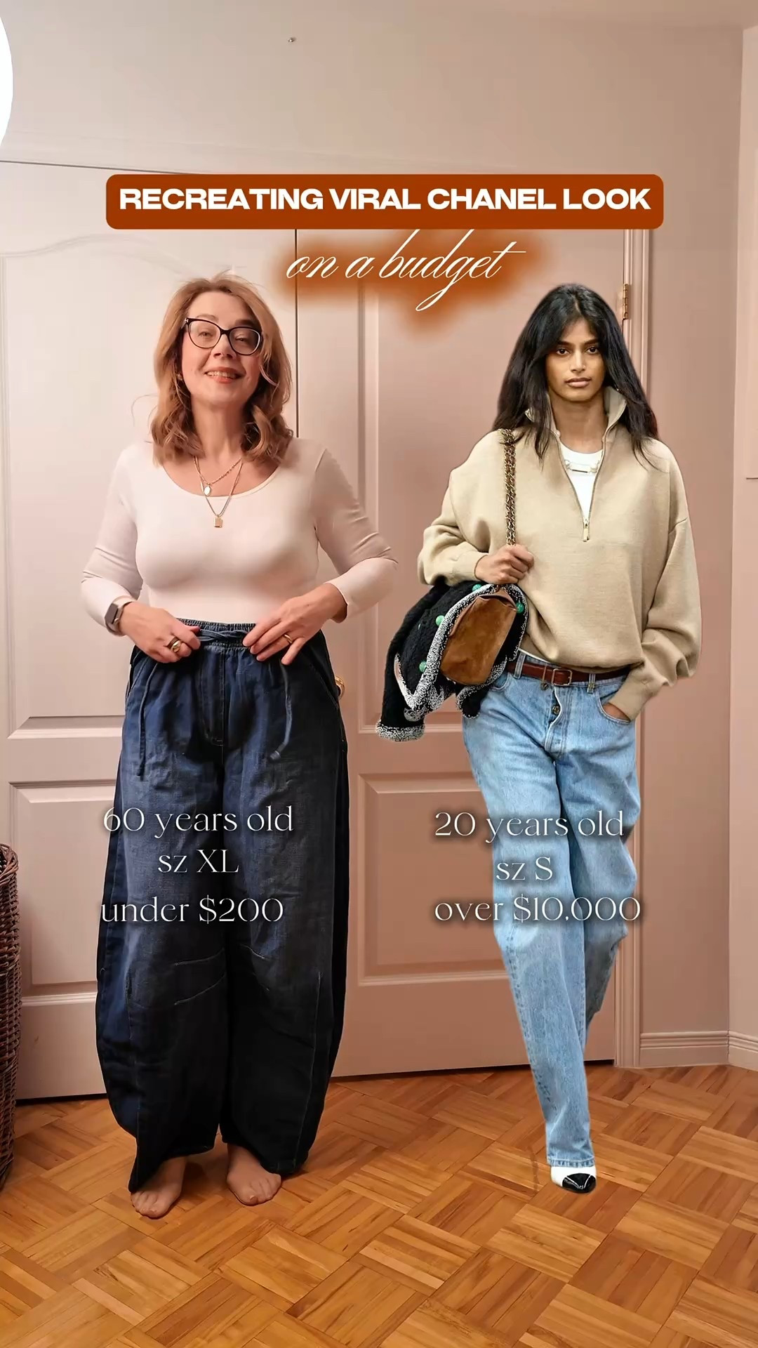 Who says 60 isn’t runway ready? Watch me recreate this Chanel look on a budget.

This viral look from Chanel new collection made a fashion revolution. First, the model is a girl from India which is a first for Chanel. Second, the outfit is very street style, not a crazy runway only look. It’s effortless, minimalist and practical, and that’s why all the fashion influencers are recreating this look. I am 60 and I love fashion so I had to recreate it too. 😃I love this outfit and wear it almost daily.

Which side you prefer?

Save for inspiration and share with a friend. It helps to sustain my channel!

Follow for more easy tips on style and beauty for women over 40.

Prices are approximate and can vary.

#chanelonabudget
#winteroutfits 
#springoutfits 
#styleafter50
#outfitideas 

#LTKjeans #LTKmidsize #LTKwinter