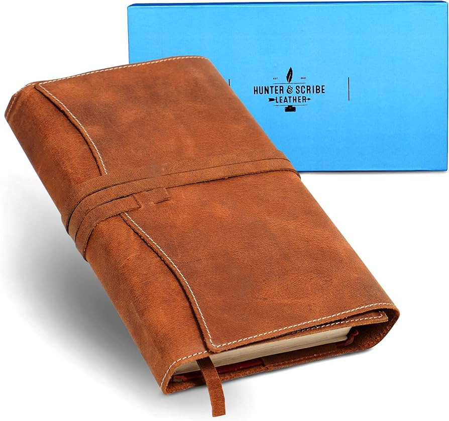 Hunter & Scribe Leather Bible Cover for Men and Women - Leather Book Cover - Handcrafted Genuine ... | Amazon (US)