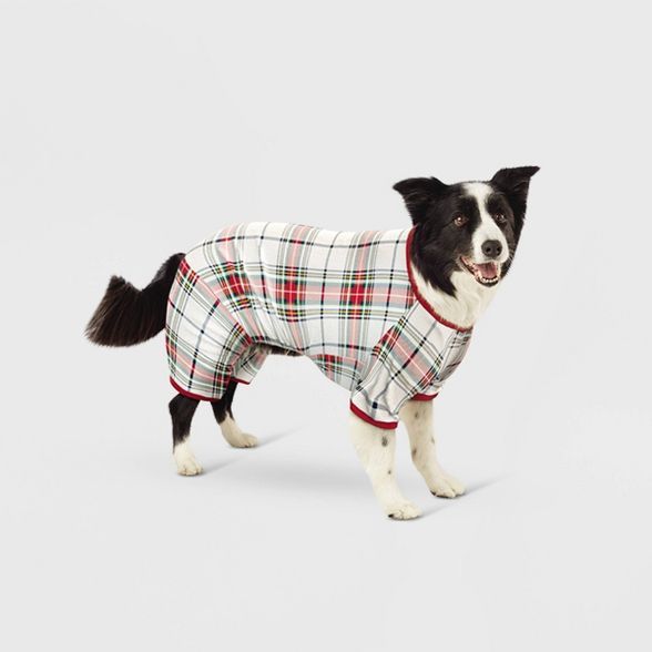 Tartan Plaid Flannel Dog and Cat Pajama with Sleeves - White - Wondershop™ | Target