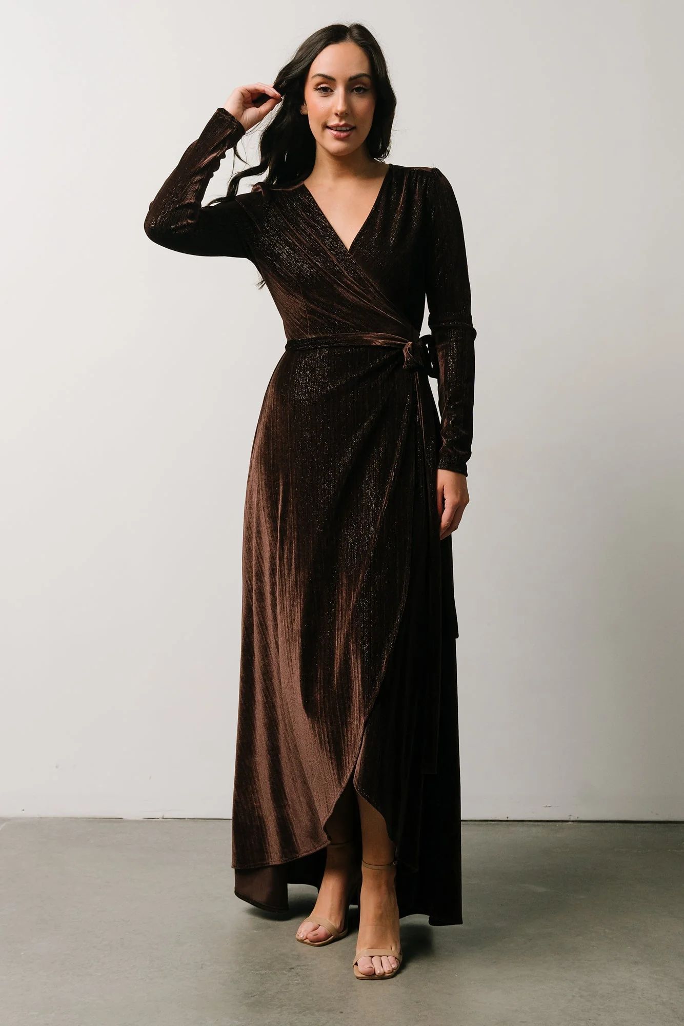 Serena Shimmer Velvet Wrap Dress | Baltic Born
