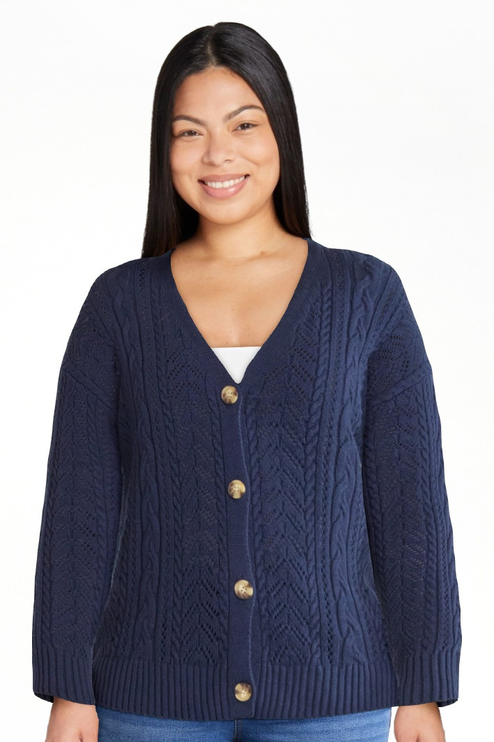 Time and Tru Women's Boyfriend Cardigan Sweater, Lightweight, Sizes XS-XXXL | Walmart (US)